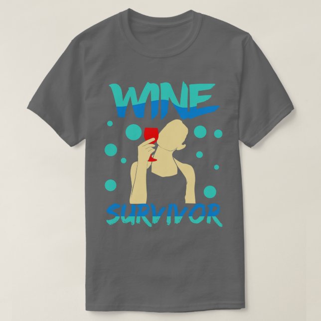 Weinüberlebensmittel T-Shirt (Design vorne)
