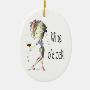 Weinuhr! Humorvolle Wein-Sprichwortgeschenke Keramikornament