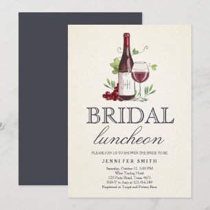 Weinverkostung Bridal Luncheon Rustikales Weinkell Einladung