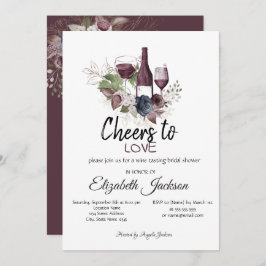 Weinverkostung Burgund Blume Brautparty Einladung