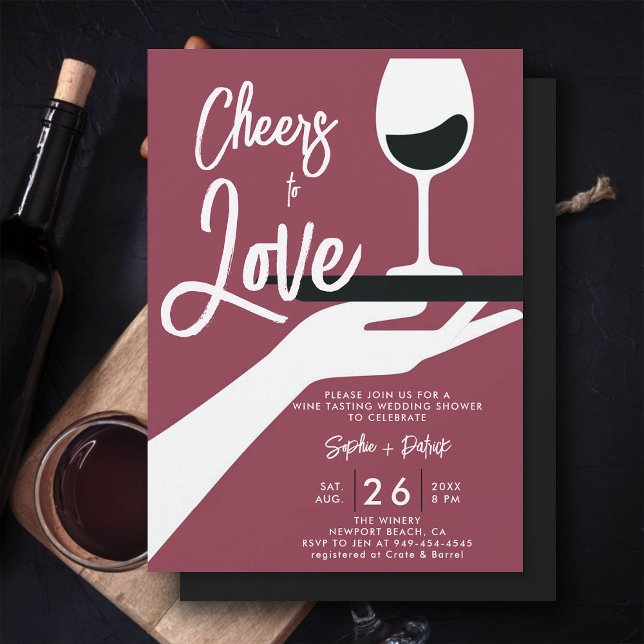 Weinverkostung Elegante Lässige Weinkellerei Einladung (couple shower invitation wedding wine tasting winery casual engagement coed)