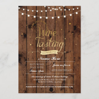 Weinverkostung Geburtstagsparty Holz JEDES ALTER E Einladung