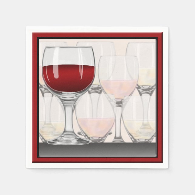 Weinverkostung Party Cocktail Serviette (Vorderseite)