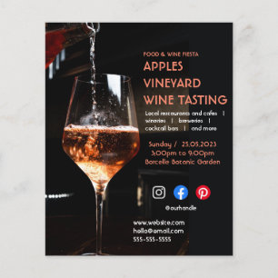 Weinverkostung Wohltätigkeit Weinberg Essen Trinke Flyer