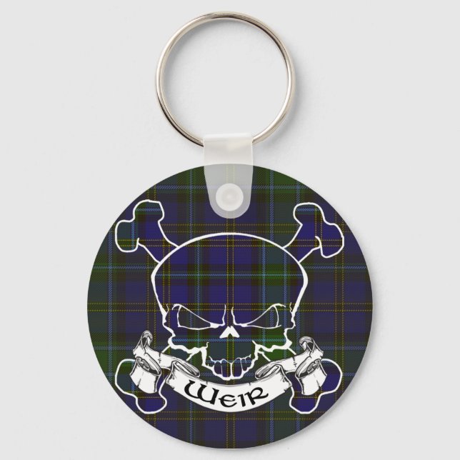 Weir Tartan Skull Schlüsselanhänger (Vorderseite)