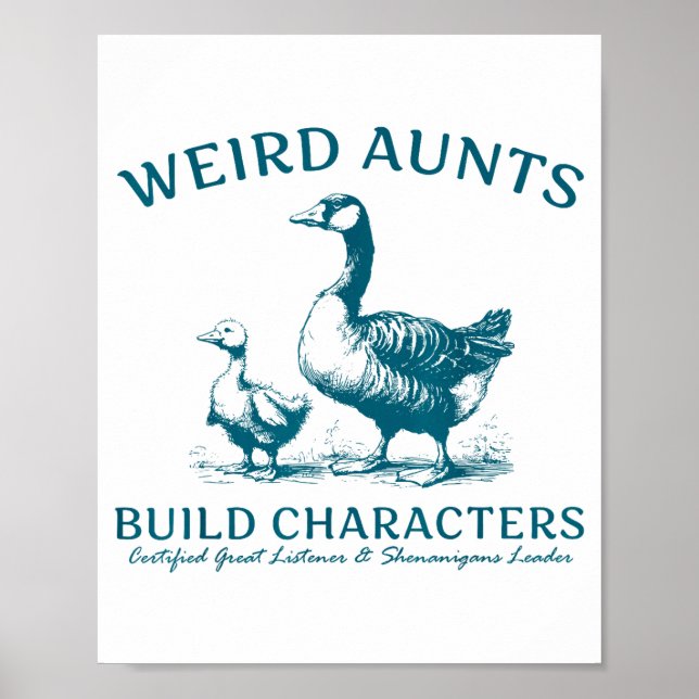 Weird Aunt Builds Character Funny Silly Goose Aunt Poster (Vorne)