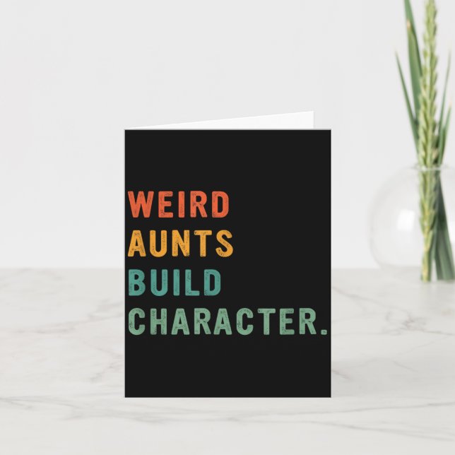 Weird Aunts Build Character Retro Funny Auntie Mot Karte (Vorderseite)