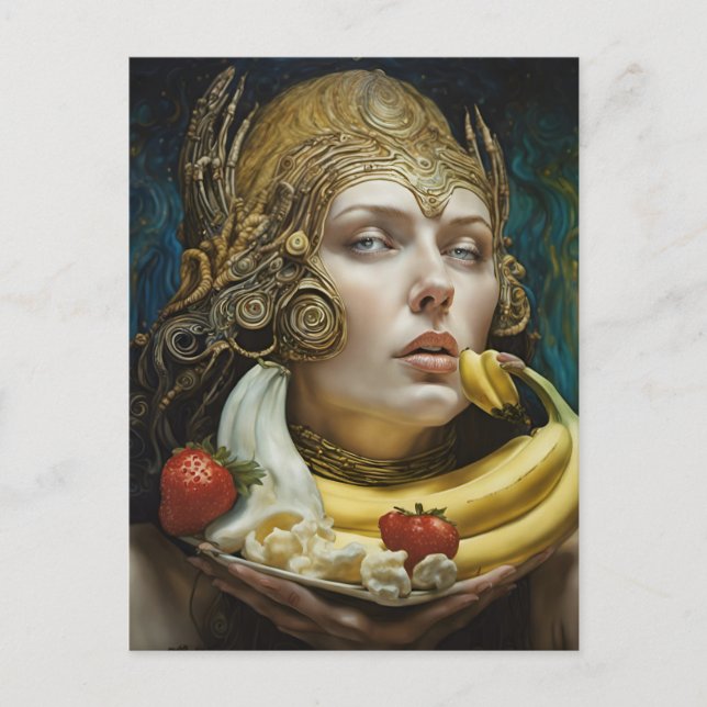 Weird Banana Split Sundae Goddess Postkarte (Vorderseite)