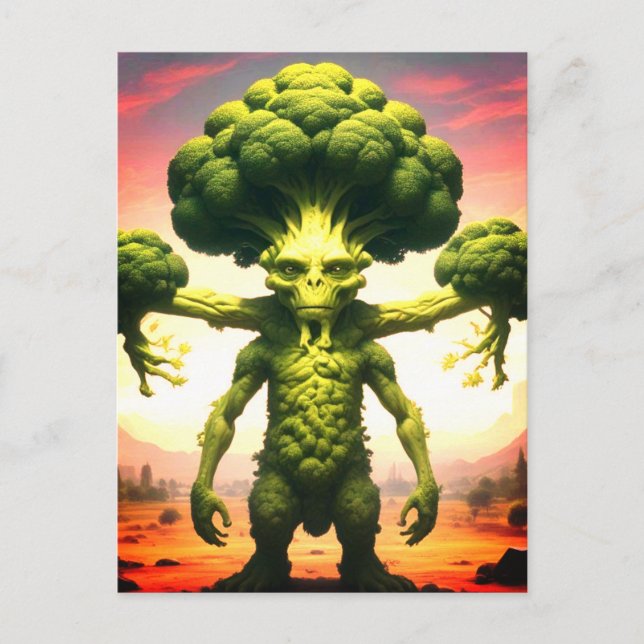 Weird Broccoli Monster Postkarte (Vorderseite)
