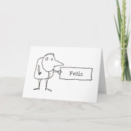 Weird Cartoon-Typ Feliz Cumpleanos Geburtstagskart Karte