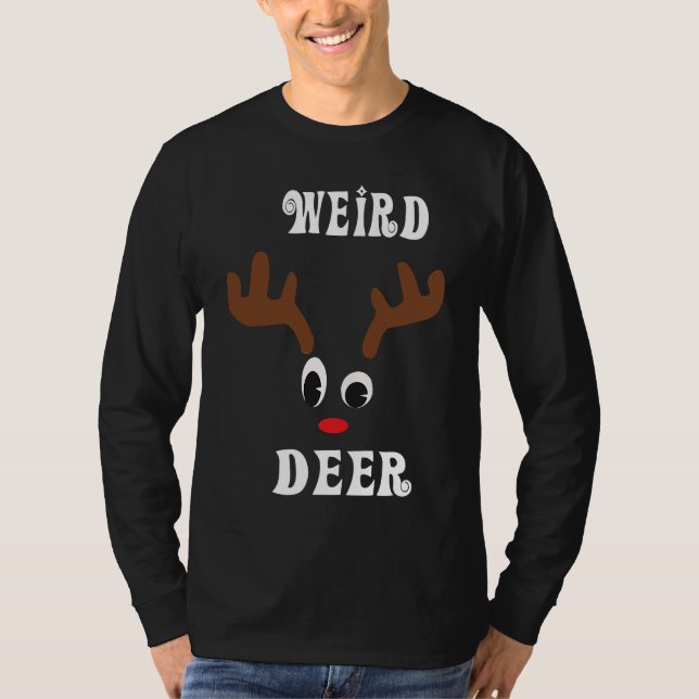 Weird Christmas Reindeer Angler Hunt Deer Elk T-Shirt (Vorderseite)
