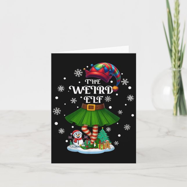 Weird Elf Squad Xmas Women Girls Mom Christmas Fam Karte (Vorderseite)
