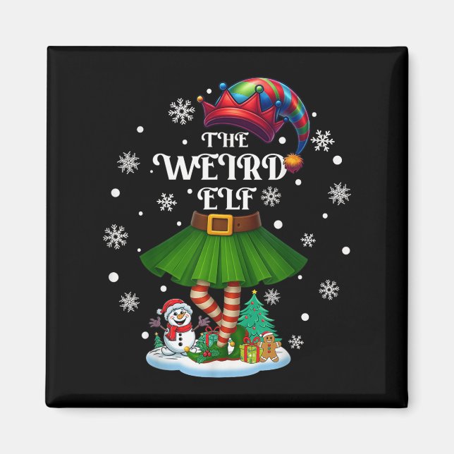 Weird Elf Squad Xmas Women Girls Mom Christmas Fam Magnet (Vorne)