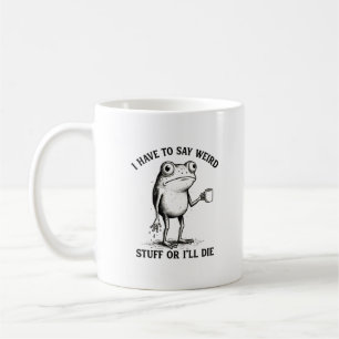 Weird Frog Coffee Zitat Vintage Illustration Kaffeetasse