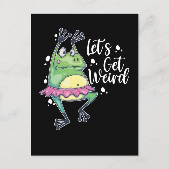 Weird Frog Funny Dancing Amphibien Postkarte (Vorderseite)