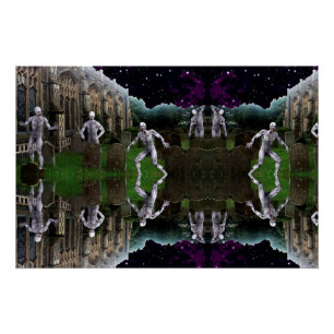 Weird Graveyard Zombies Poster