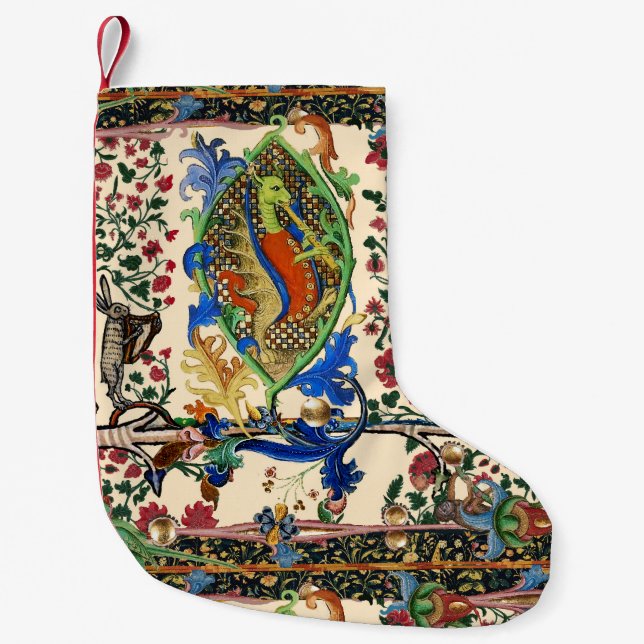 WEIRD MEDIEVAL BESTIARY MUSIC,DRAGON PLAYING FLUTE KLEINER WEIHNACHTSSTRUMPF (Vorderseite)