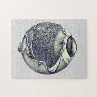 Weird Modern Vintage Eyeball Detail Drawing Gray Puzzle