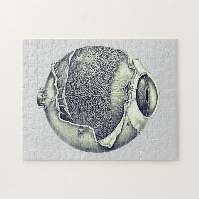 Weird Modern Vintage Eyeball Detail Drawing Gray Puzzle (Horizontal)