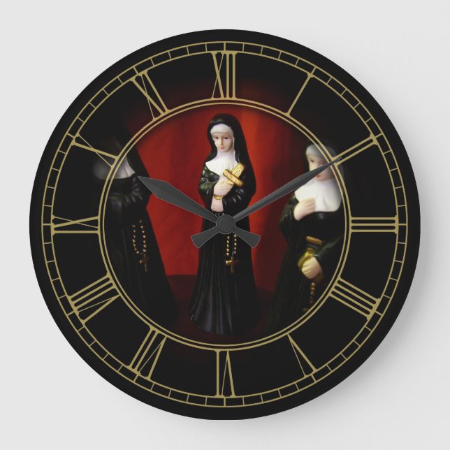 Weird Nuns Große Wanduhr (Vorderseite)