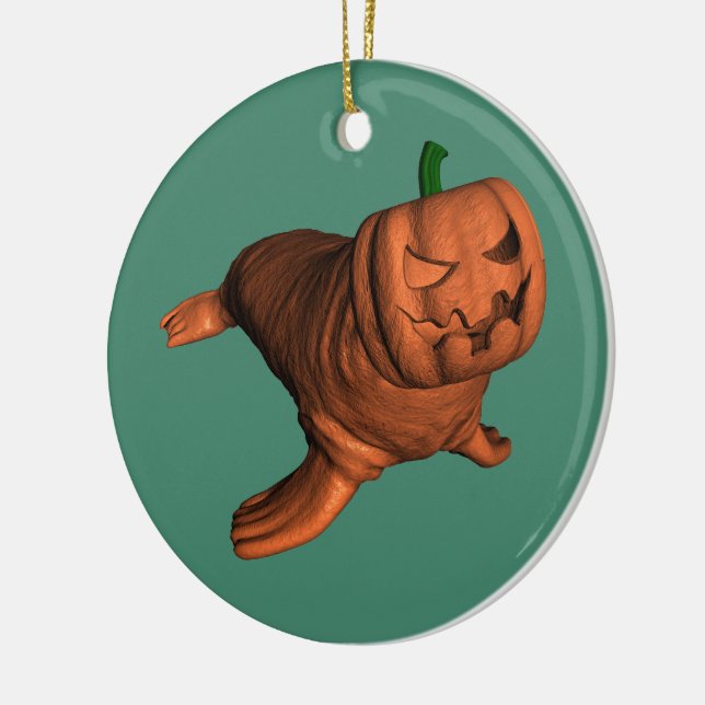 Weird Orange Halloween Walrus Keramik Ornament (Links)