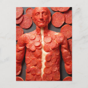 Weird Pepperoni Man Postcard Postkarte