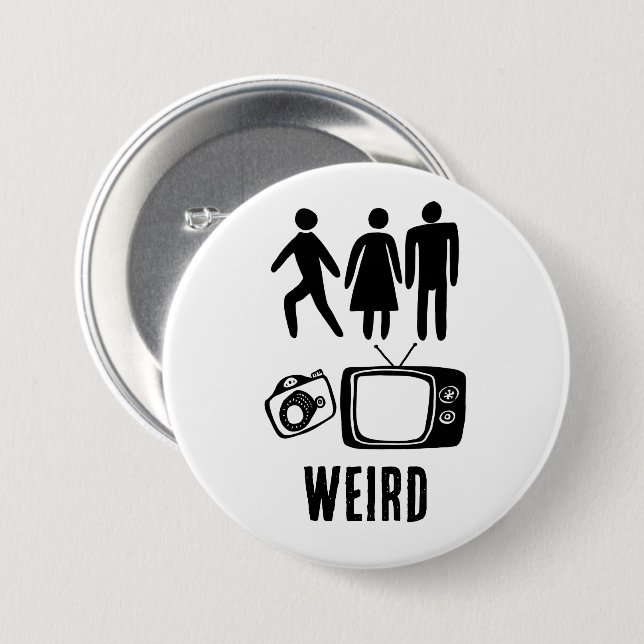 WEIRD Person Woman Man Camera TV Button (Vorne & Hinten)