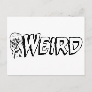 WEIRD - Retro Monster Girl Black & White Postkarte