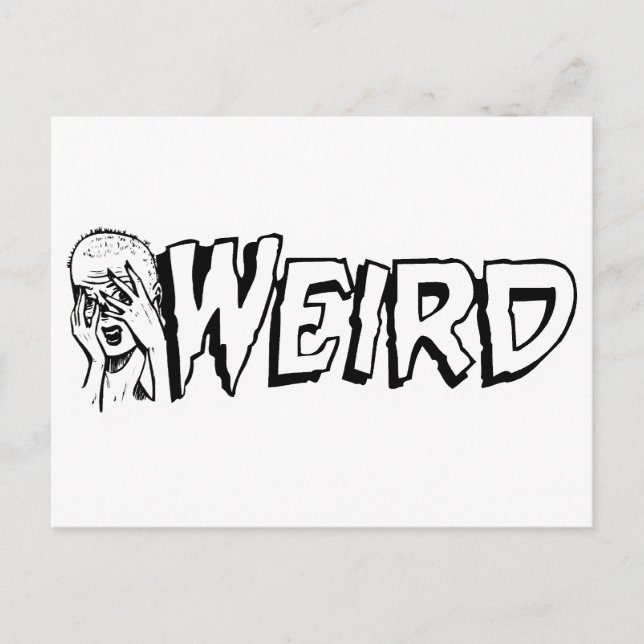 WEIRD - Retro Monster Girl Black & White Postkarte (Vorderseite)