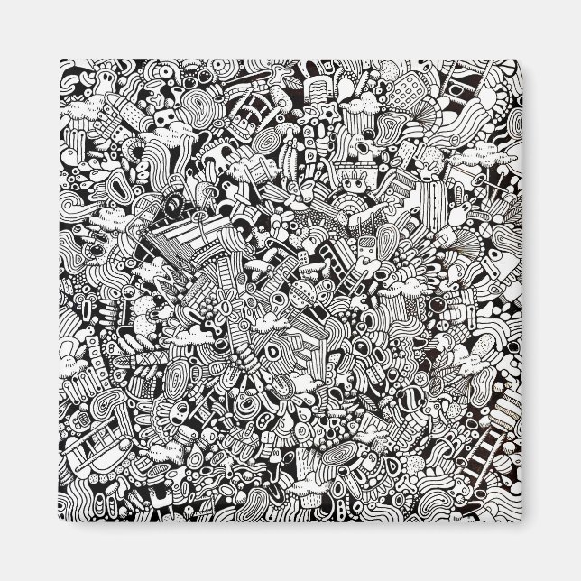 Weird Shapes Detailed Cartoon Magnet (Vorne)