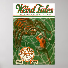 Weird Tales 1925 Cover - Monsters of the Pit Poster