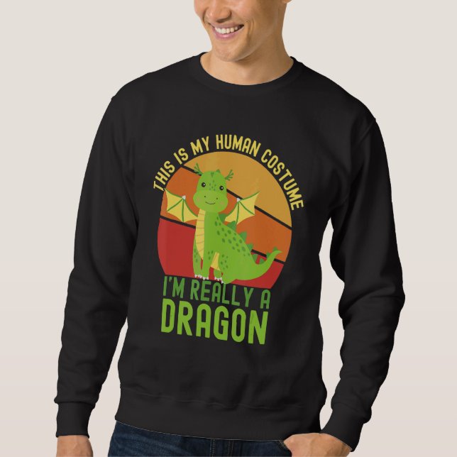 Weird This is My Human Costume I'm Really A Dragon Sweatshirt (Vorderseite)
