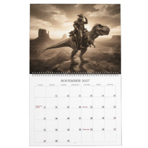 Weird West Alien Cowboy Dinosaur Kalender