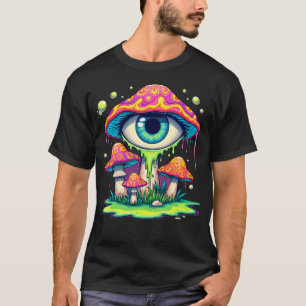 Weirdcore-Ästhetik-Augen-Shirt schmelzender Pilz T-Shirt