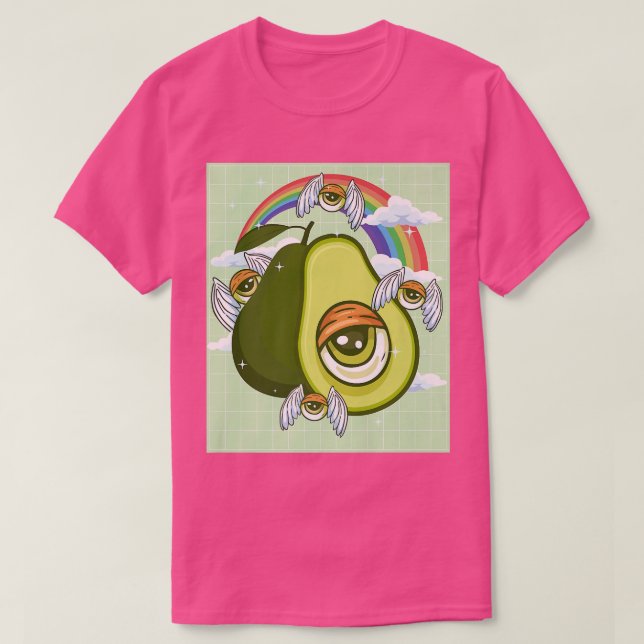 Weirdcore Ästhetik Kawaii Avocado Eye Winged Eyeb T-Shirt (Design vorne)