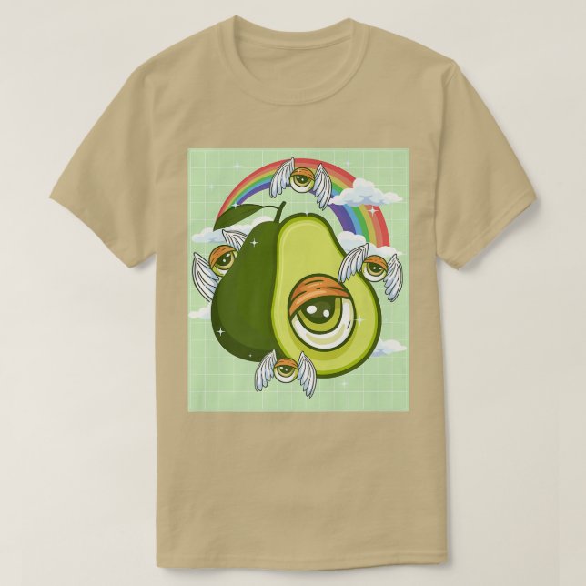 Weirdcore Ästhetik Kawaii Avocado Eye Winged Eyeb T-Shirt (Design vorne)