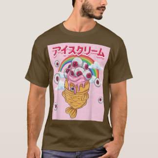 Weirdcore Ästhetik Kawaii Taiyaki Ice Cream Cone T-Shirt
