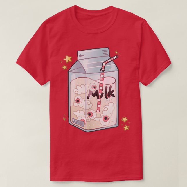 Weirdcore Ästhetische Augen Japanisch Milk Carton  T-Shirt (Design vorne)