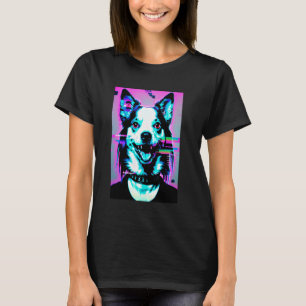 Weirdcore Dog Glitch Trippy Vaporwave Alt Harajuku T-Shirt