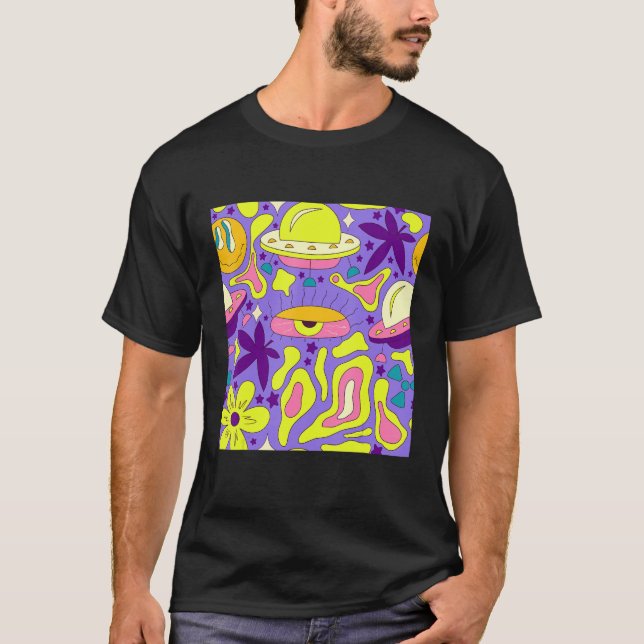 Weirdcore Kidcore Ästhetische Trippy Eyes 90s T-Shirt (Vorderseite)