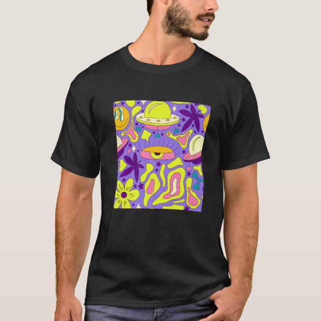 Weirdcore Kidcore Ästhetische Trippy Eyes 90s T-Shirt (Vorderseite)