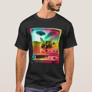 Weirdcore Retro-Fernsehen 80er 90er Katzenästhetik T-Shirt
