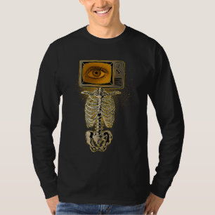 Weirdcore-Skelett-TV-Kopf-Cosplay Röntgenradiologi T-Shirt