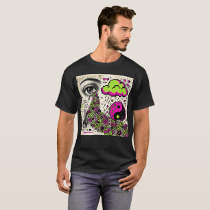 Weirdcore Surreal Eye Weinende Blume T-Shirt