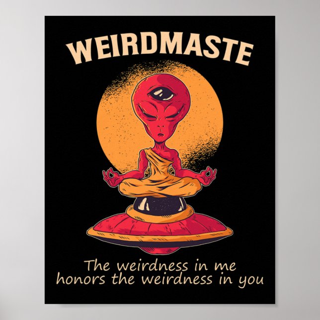 Weirdmaste Definition Alien Mönch Ufo Yoga Meditat Poster (Vorne)