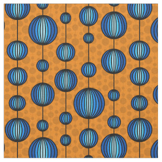 Weirely Zen Fabric - Orange und Blue Abstrakt Stoff