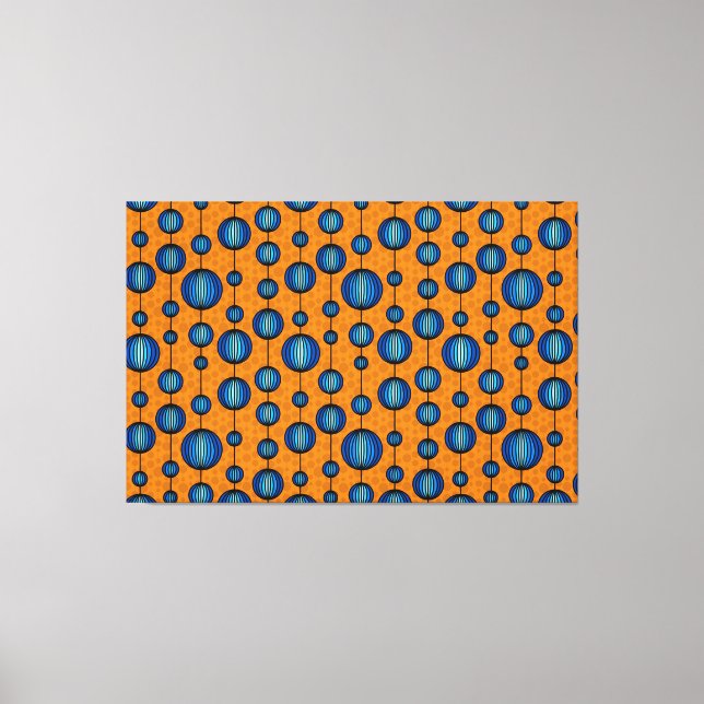 Weirely Zen Stretched Canvas Print Orange Blue Leinwanddruck (Vorderseite)