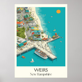 Weirs New Hampshire Boardwalk Fun Poster