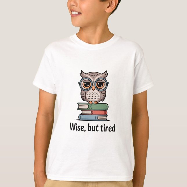 Weise aber müde Eule T-Shirt (Vorderseite)