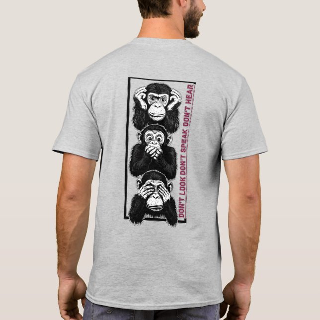 weise Affen T-Shirt (Rückseite)